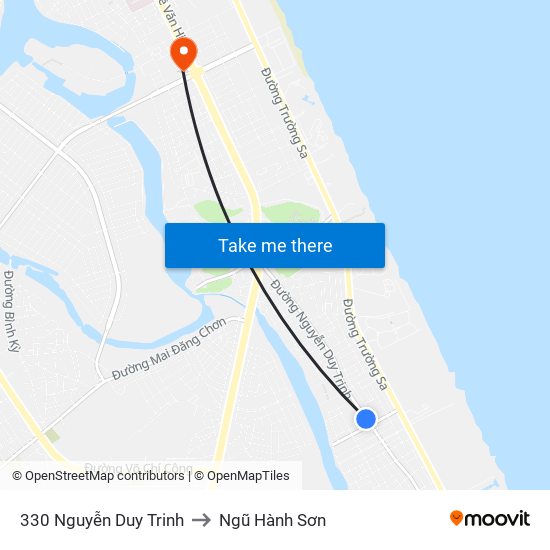 330 Nguyễn Duy Trinh to Ngũ Hành Sơn map