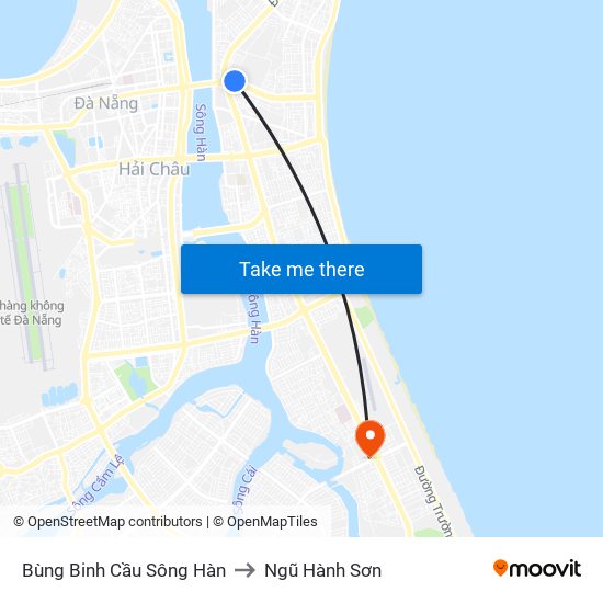 Bùng Binh Cầu Sông Hàn to Ngũ Hành Sơn map