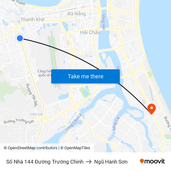 Số Nhà 144 Đường Trường Chinh to Ngũ Hành Sơn map