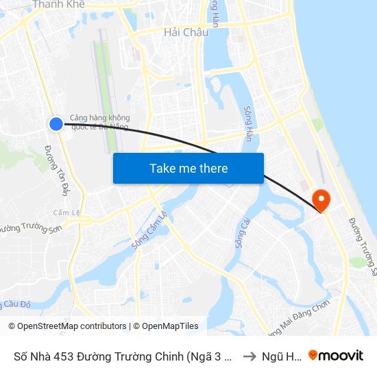 Số Nhà 453 Đường Trường Chinh (Ngã 3 Đường Trường Chinh - Lê Trọng Tấn) to Ngũ Hành Sơn map