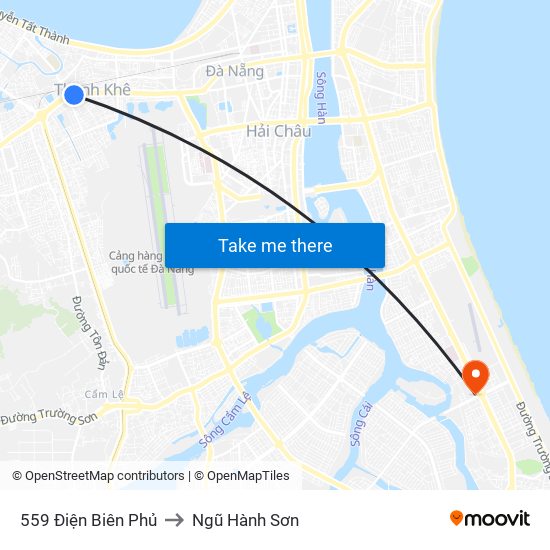 559 Điện Biên Phủ to Ngũ Hành Sơn map