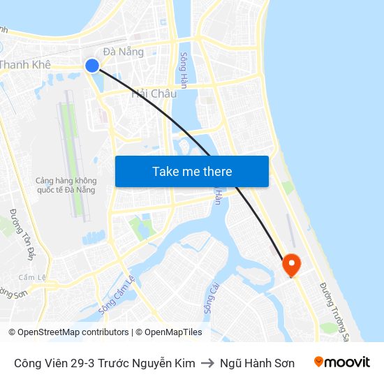 Công Viên 29-3 Trước Nguyễn Kim to Ngũ Hành Sơn map