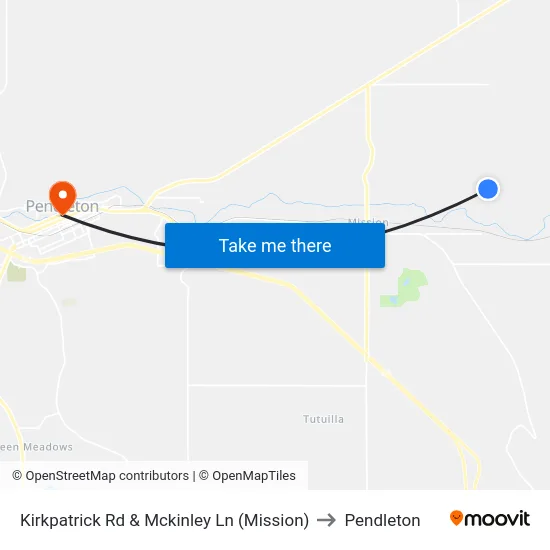Kirkpatrick Rd & Mckinley Ln (Mission) to Pendleton map