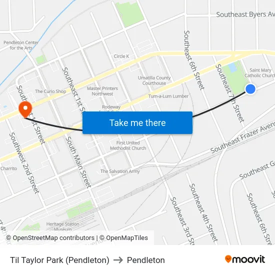Til Taylor Park (Pendleton) to Pendleton map