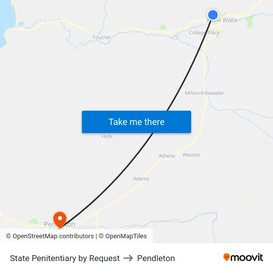 State Penitentiary by Request to Pendleton map