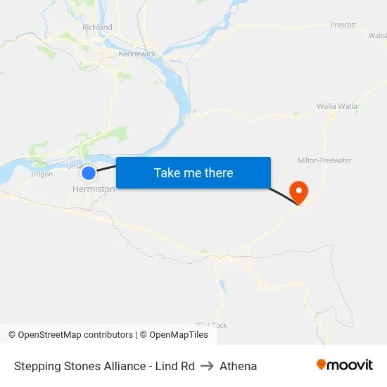 Stepping Stones Alliance - Lind Rd to Athena map