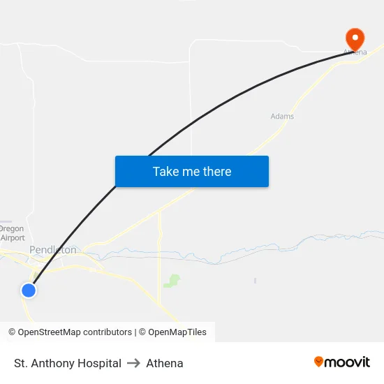 St. Anthony Hospital to Athena map