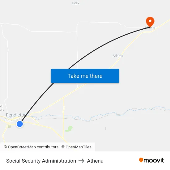 Social Security Administration to Athena map