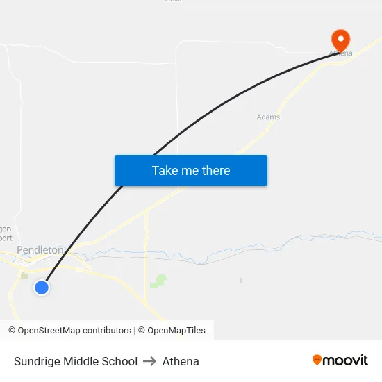 Sundrige Middle School to Athena map