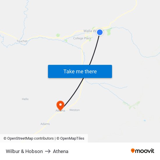 Wilbur & Hobson to Athena map