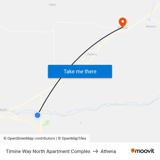 Timine Way North Apartment Complex to Athena map