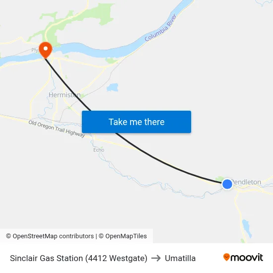 Sinclair Gas Station (4412 Westgate) to Umatilla map