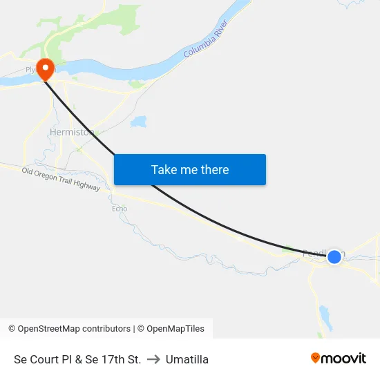 Se Court Pl & Se 17th St. to Umatilla map