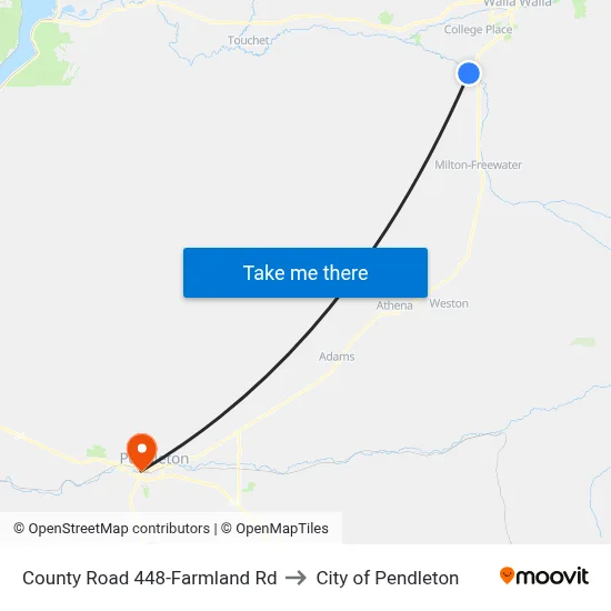 County Road 448-Farmland Rd to City of Pendleton map