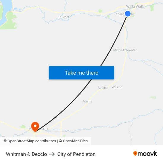 Whitman & Deccio to City of Pendleton map