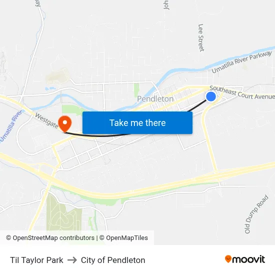 Til Taylor Park to City of Pendleton map