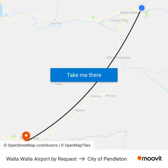 Walla Walla Airport by Request to City of Pendleton map