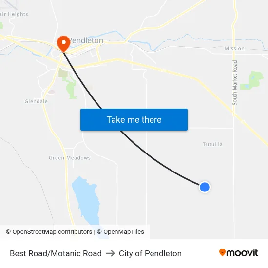 Best Road/Motanic Road to City of Pendleton map