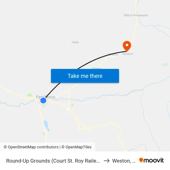 Round-Up Grounds (Court St. Roy Railey Park to Weston, OR map