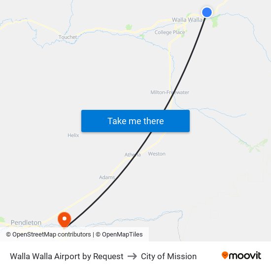 Walla Walla Airport by Request to City of Mission map