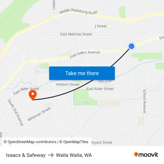 Isaacs & Safeway to Walla Walla, WA map