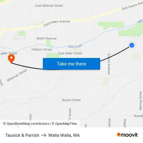 Tausick & Parrish to Walla Walla, WA map