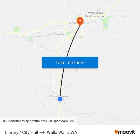 Library / City Hall to Walla Walla, WA map