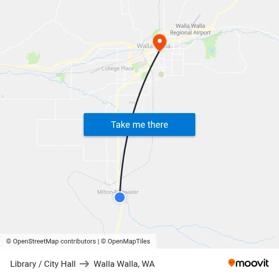 Library / City Hall to Walla Walla, WA map
