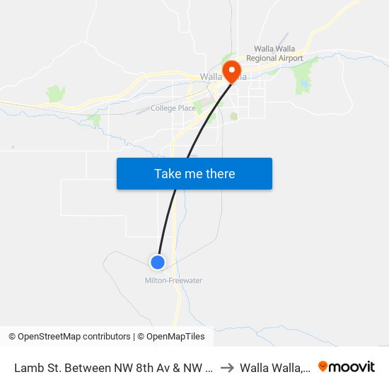 Lamb St. Between NW 8th Av & NW 10th Av to Walla Walla, WA map