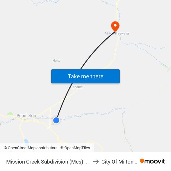 Mission Creek Subdivision (Mcs) - Cedar St & Aspen Way to City Of Milton-Freewater map