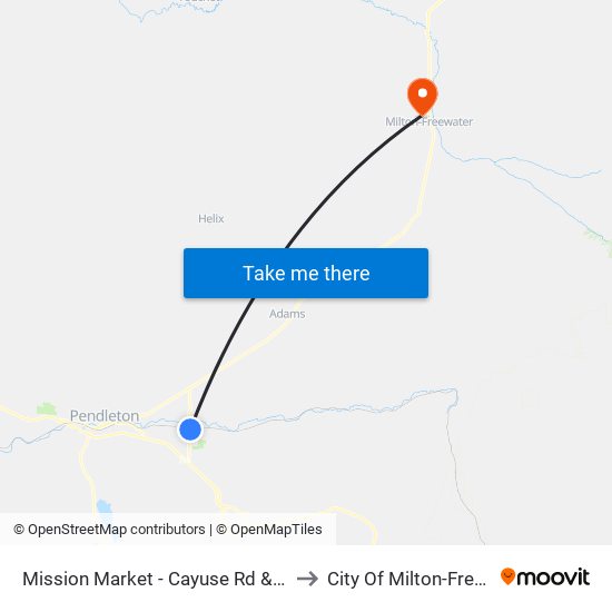 Mission Market - Cayuse Rd & Hwy 331 to City Of Milton-Freewater map