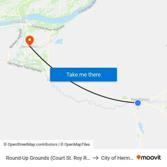 Round-Up Grounds (Court St. Roy Railey Park to City of Hermiston map