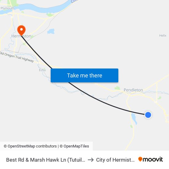 Best Rd & Marsh Hawk Ln (Tutuilla) to City of Hermiston map