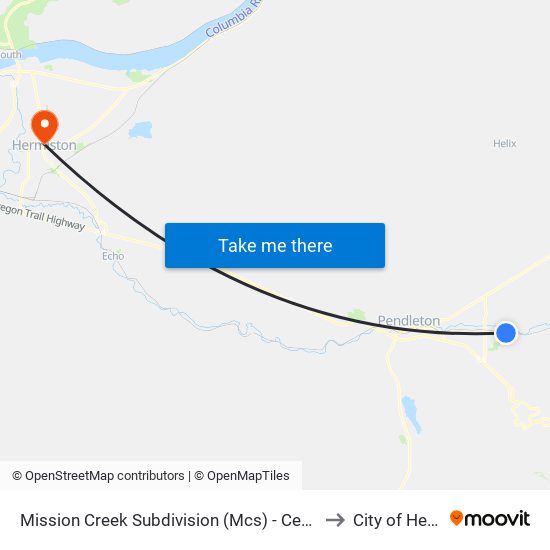 Mission Creek Subdivision (Mcs) - Cedar St & Short Mile Rd to City of Hermiston map