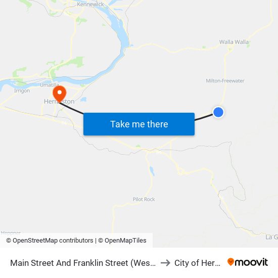 Main Street And Franklin Street (Weston Post Office) to City of Hermiston map