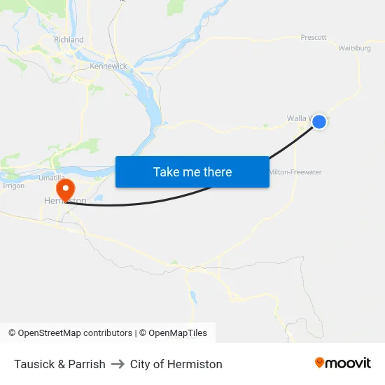 Tausick & Parrish to City of Hermiston map