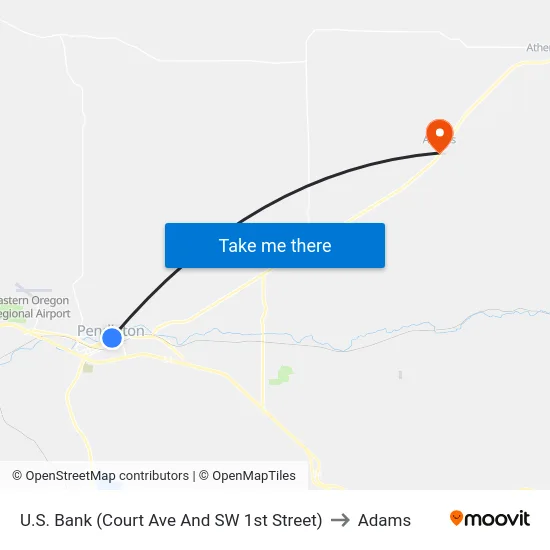 U.S. Bank (Court Ave And SW 1st Street) to Adams map