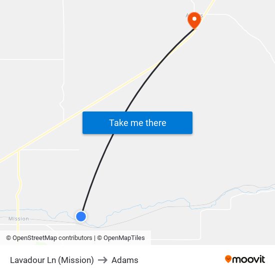 Lavadour Ln (Mission) to Adams map