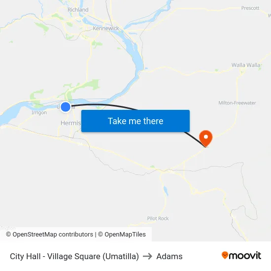 City Hall - Village Square (Umatilla) to Adams map
