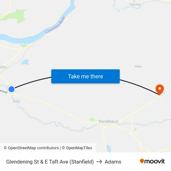 Glendening St & E Taft Ave (Stanfield) to Adams map