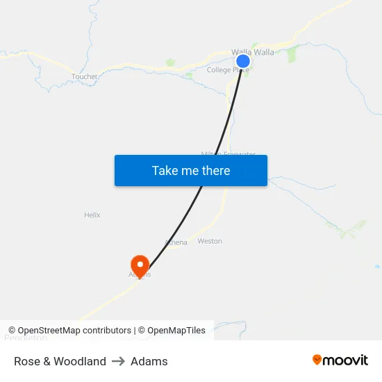 Rose & Woodland to Adams map
