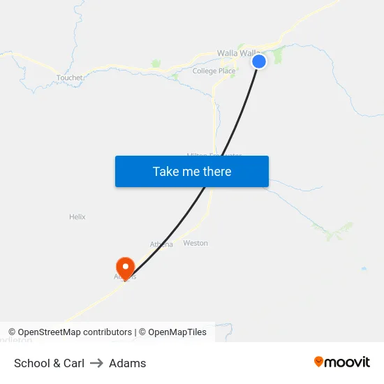 School & Carl to Adams map