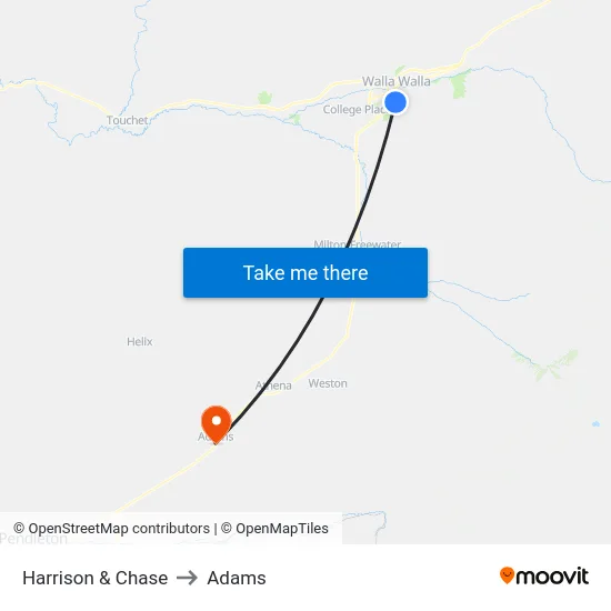 Harrison & Chase to Adams map