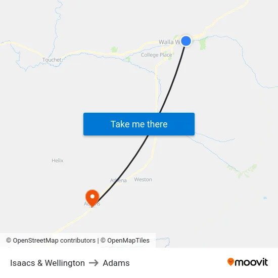 Isaacs & Wellington to Adams map