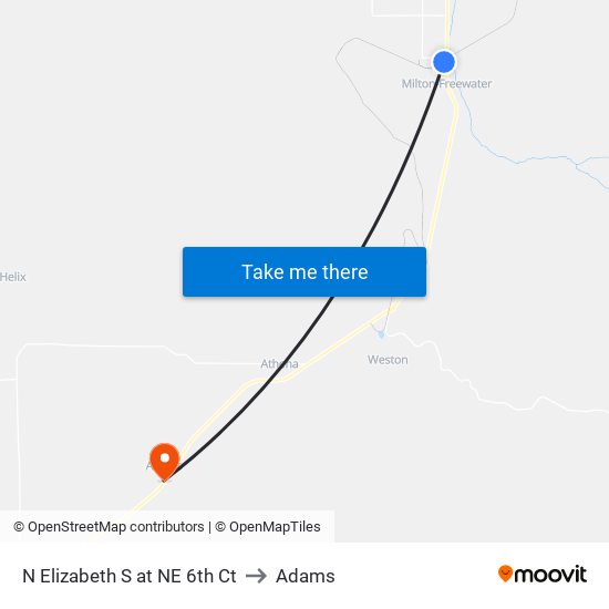 N Elizabeth S at NE 6th Ct to Adams map