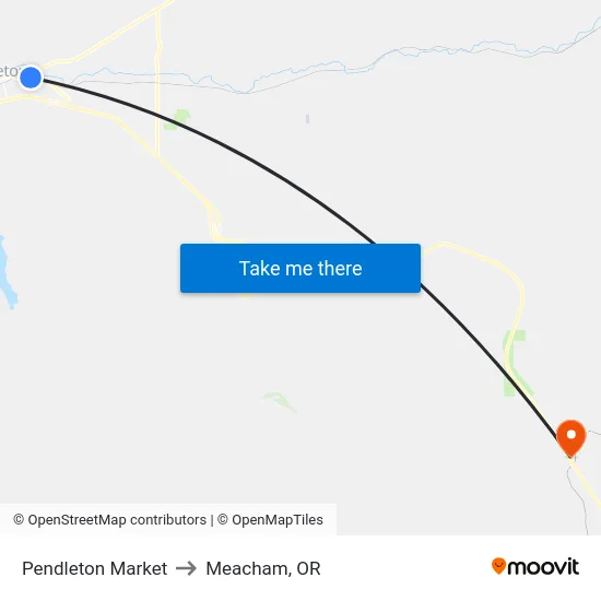Pendleton Market to Meacham, OR map
