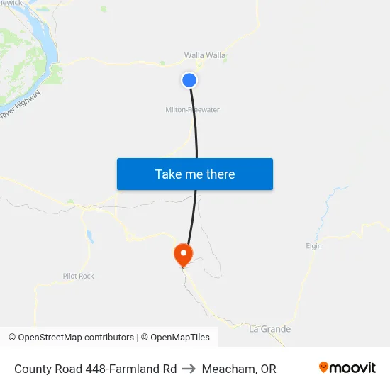 County Road 448-Farmland Rd to Meacham, OR map