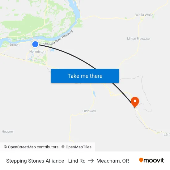 Stepping Stones Alliance - Lind Rd to Meacham, OR map