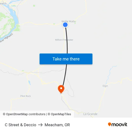 C Street & Deccio to Meacham, OR map