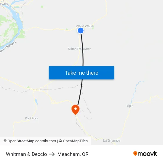 Whitman & Deccio to Meacham, OR map